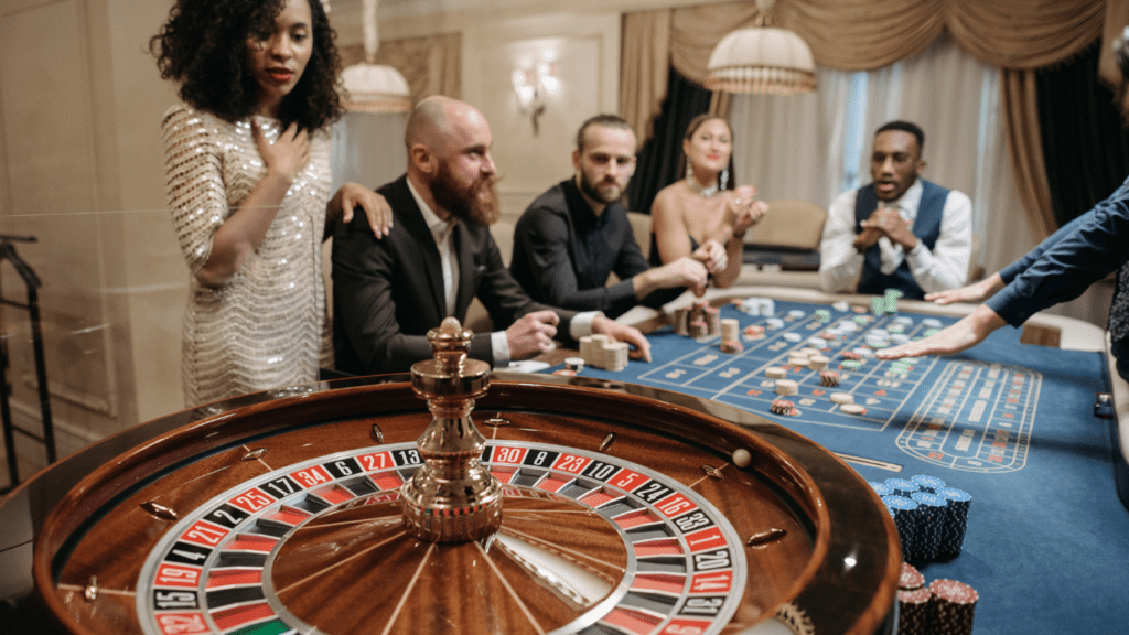 Gamblers on roulette Table