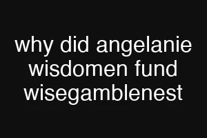 why did angelanie wisdomen fund wisegamblenest